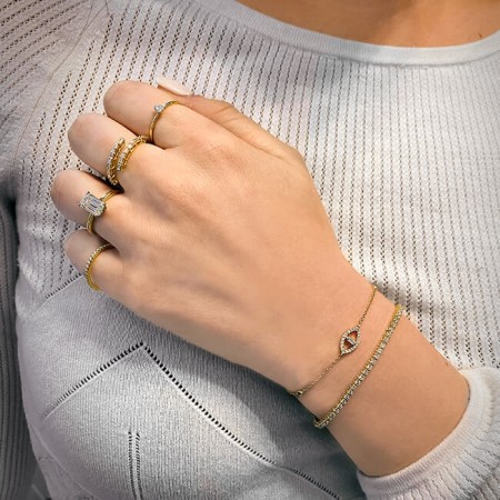 Baguette Wrap Around Ring yellow gold