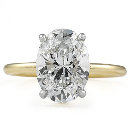 3.20 carat Lab Grown Oval Diamond Signature Wrap Engagement Ring top