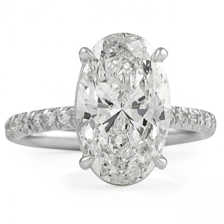 4.01 carat Oval Diamond Engagement Ring flat