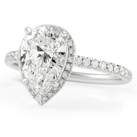 1.76ct Pear Shape Lab Diamond Hidden Halo™ Ring top