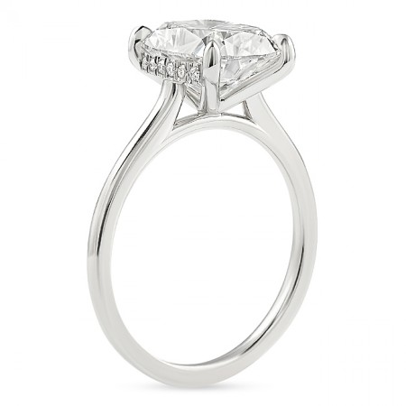 2.79ct Antique Cushion Lab Diamond Solitaire Engagement Ring top