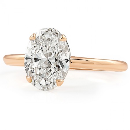 1.73ct Oval Lab Diamond Rose Gold Solitaire Ring top