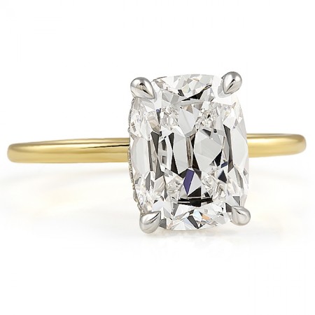 3.02 carat Antique Cushion Lab Diamond Solitaire Engagement Ring top