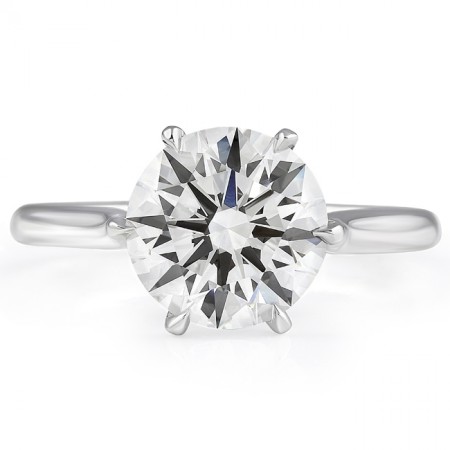 2.36ct Round Lab Diamond Solitaire Engagement Ring flat