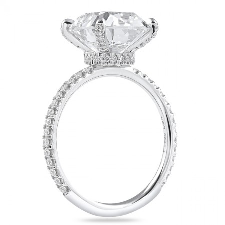 4.56 carat Antique Cushion Lab Diamond Engagement Ring flat