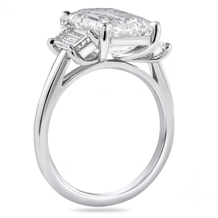 5.09 carat Emerald Cut Lab Diamond Three-Stone Ring top