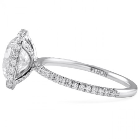 1.91 carat Round Lab Diamond in Cushion Halo Ring flat