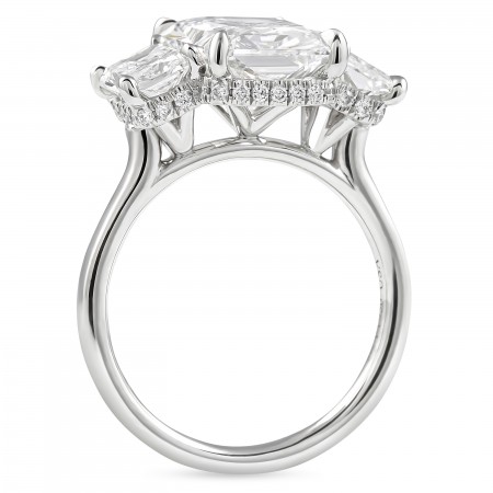 4.12 carat Radiant Cut Lab Diamond Three-Stone Engagement Ring