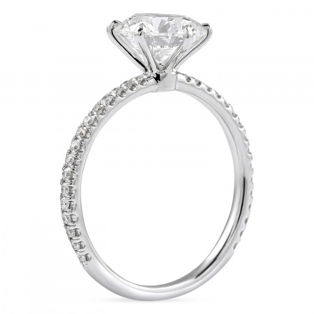 1.90 carat Round Lab Diamond 6-Prong Engagement Ring Flat