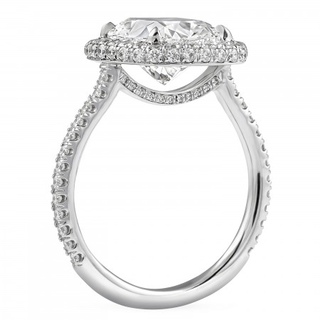 3.08 carat Cushion Cut Lab Diamond Double Edge Halo Ring gallery