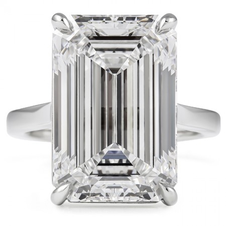 12.01 carat Emerald Cut Lab Diamond Engagement Ring top