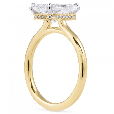 2.54 carat Radiant Cut Lab Diamond Signature Wrap Ring flat