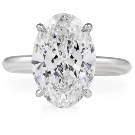 5.17 carat Oval Lab Diamond Classic Solitaire Ring flat