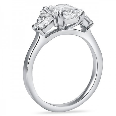 2.60 carat Radiant Cut Diamond Three-Stone Engagement Ring flat