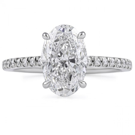 2.20 carat Oval Diamond Signature Wrap Engagement Ring flat