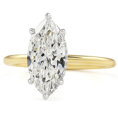 1.90ct Marquise Diamond Two-Tone Solitaire Engagement Ring top