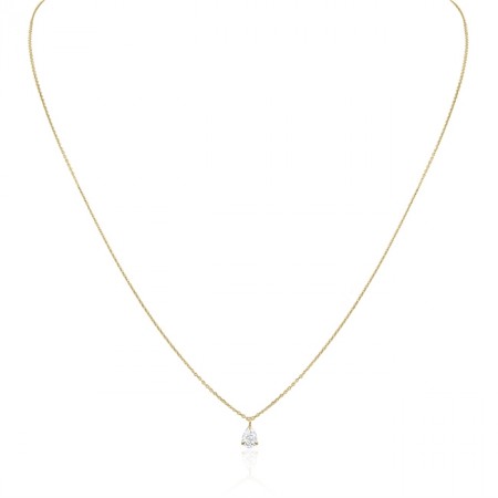 Solitaire Pear Shape Pendant yellow gold