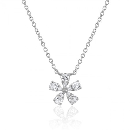 Petite Diamond Flower Pendant