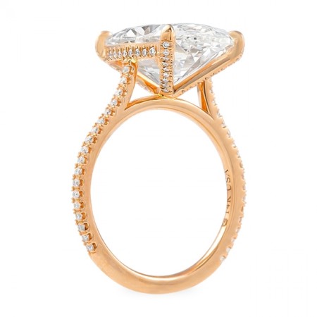 7 Carat Oval Diamond Rose Gold Engagement Ring top