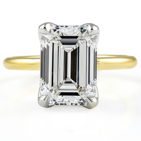 6.04 carat Emerald Cut Lab Diamond Solitaire Ring | Lauren B Jewelry