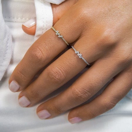 Round Cluster Stackable Ring