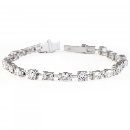 7.68 carat Multi Shape Prong Set Tennis Bracelet closed