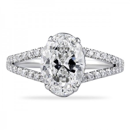 1.91 Carat Oval Diamond Invisible Gallery™ Engagement Ring flat