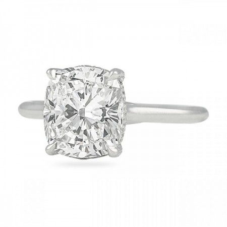3.60 carat Cushion Cut Diamond Solitaire Engagement Ring flat