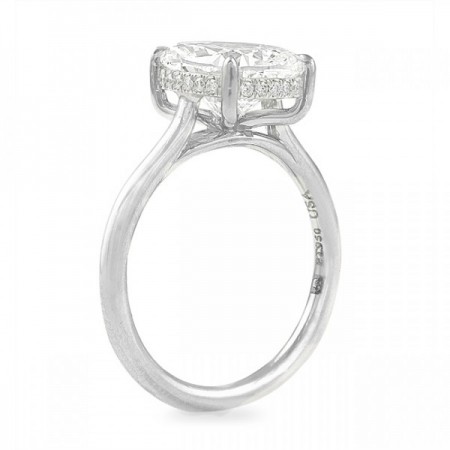 3.60 carat Cushion Cut Diamond Solitaire Engagement Ring flat