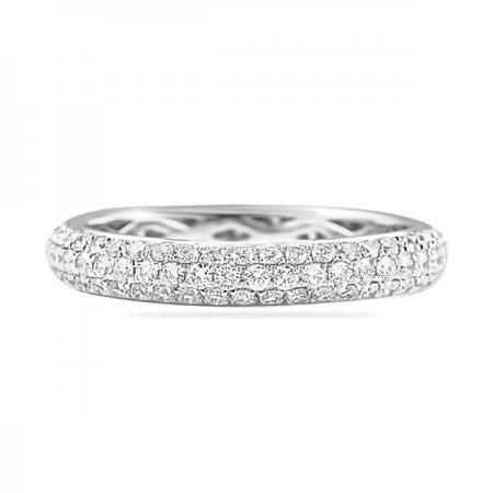 Round Diamond 3-Row Pave Eternity Band wg