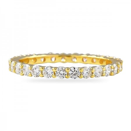 .90 Carat Round Diamond Close Basket Eternity Band rg flat