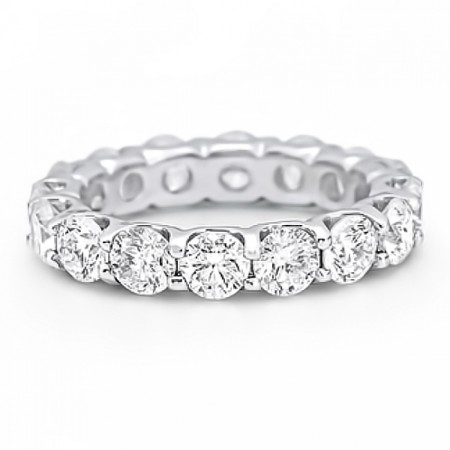 3.75 Carat Round Diamond U-Shape Eternity Band