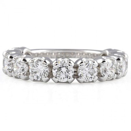 2.45ct Round Lab Diamond Illusion Set Band flat