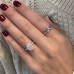 0.96 ct Oval Diamond Halo Three Row Band Engagement Ring lifestyle