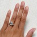 2.72 carat Emerald Cut Lab Diamond Bezel Set Ring lifestyle hand