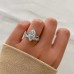 3.02 carat Marquise Lab Diamond Solitaire Engagement Ring lifestyle paired