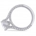 3.01ct Cushion Lab Diamond Three-Row Engagement Ring side
