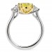 3.01 carat Fancy Intense Yellow Oval Diamond Three-Stone Ring profile