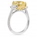 4.41 carat Yellow Cushion Cut Diamond Three-Stone Ring profile