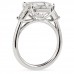 5.01 carat Asscher Cut Diamond Three-Stone Ring profile