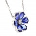 Sapphire and Diamond Flower Pendant profile