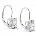 4 carat TW Antique Cushion Lab Diamond Drop Earrings profile