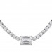 12.37 carat Emerald Cut Center Stone Diamond Tennis Necklace closeup