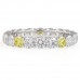 2.2 carat Round Lab Colorless and Yellow Diamond Eternity Band flat