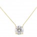 3 carat Round Lab Diamond Solitaire Pendant front