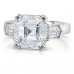 5 CARAT ASSCHER CUT WITH TAPERED BULLET SIDE DIAMONDS