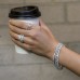 4.9 carat Oval Lab Diamond Tennis Bracelet lifestyle coffee
