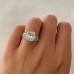 2.45 carat Emerald Cut Lab Diamond U-Shape Eternity Band lifestyle pair