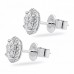 Oval Shape Diamond Cluster Earrings side