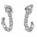 Curved Diamond Huggie Earrings front